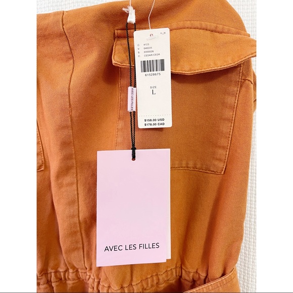Avec Les Filles orange utility jumpsuit - Picture 3 of 5